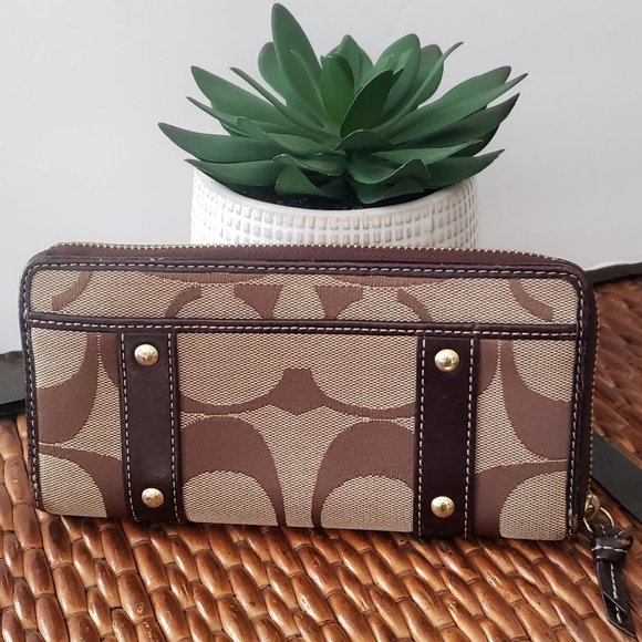 Coach Bags Coach Zoe Signature C Monogram Leather Jacquard Long